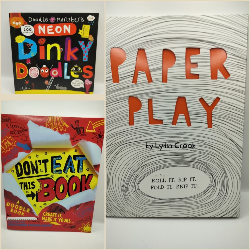 Children's Book Set, Doodle Draw Stickers Paper Crafts Creative DIY Fun Age 6-12